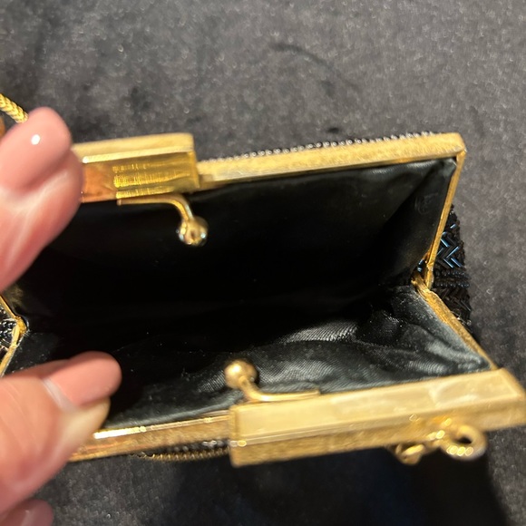 Vintage Art Deco era Herringbone Beaded Evening Shoulder Bag Coin Purse - Picture 4 of 7